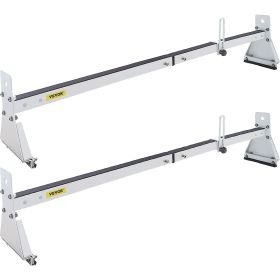 VEVOR Van Roof Ladder Rack, 2 Bars, 331 LBS Capacity, 52"-63.8" Adjustable Steel Roof Rack Cross Bar with Ladder Stoppers, Fit Vans with Rain Gutters