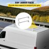 VEVOR Van Roof Ladder Rack, 2 Bars, 331 LBS Capacity, 52"-63.8" Adjustable Steel Roof Rack Cross Bar with Ladder Stoppers, Fit Vans with Rain Gutters